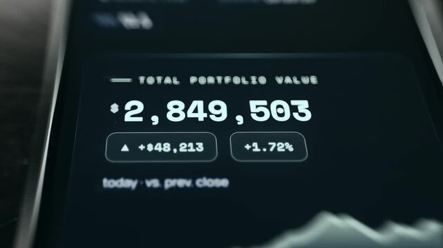 Total portfolio value of 2.8M USD with a percentage increase