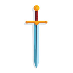 Fototapeta premium Cartoon style illustration of a classic medieval fantasy knight sword.