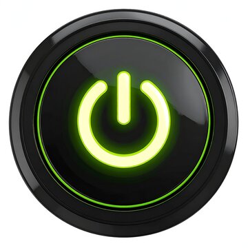 Illuminated Power Button - A Symbol of Energy and Activation.