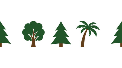 Obraz premium Simple vector set of tree icons on a white background