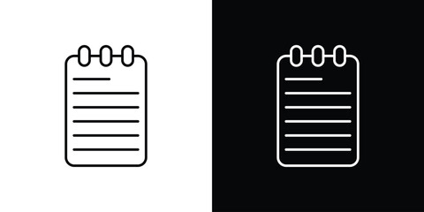 Memo Pad icon outlined in black and white. Editable icons © Sabrin
