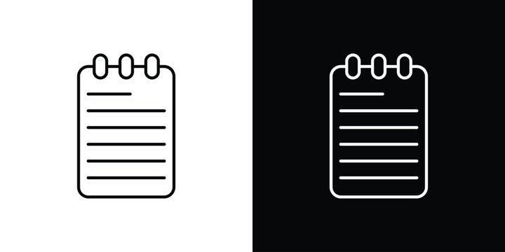 Memo Pad icon outlined in black and white. Editable icons