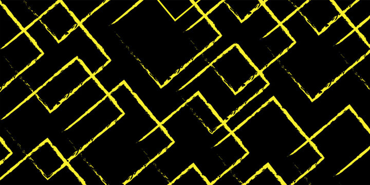 Abstract background featuring overlapping rough orange square outlines on a black background, perfect for modern graphic design.