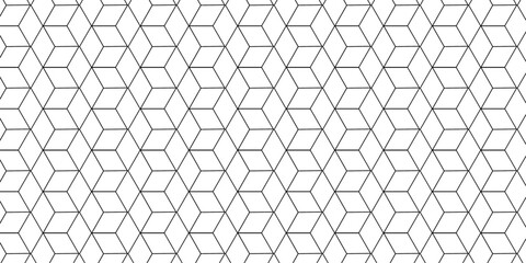 Obraz premium vector seamless pattern with square lines cube structure wallpaper textile background. geometric paper grid steel repeat element cubic pattern background.