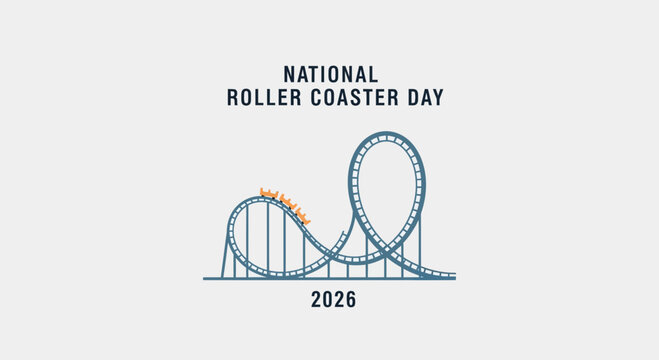 National Roller Coaster Day 2026 Celebration Minimalist Graphic