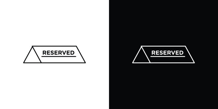 Reservation table icon outlined in black and white. Editable icons