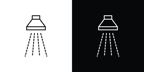 Shower down icon outlined in black and white. Editable icons © Sabrin