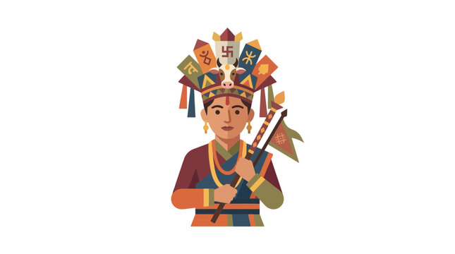 Nepalese Shamanic Priest Illustration