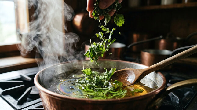 Dried lemon balm leaves from Austria &ndash; soothing herbal tea ingredient, aromatic, food photography,Austria, traditional remedy, mint family, green 
