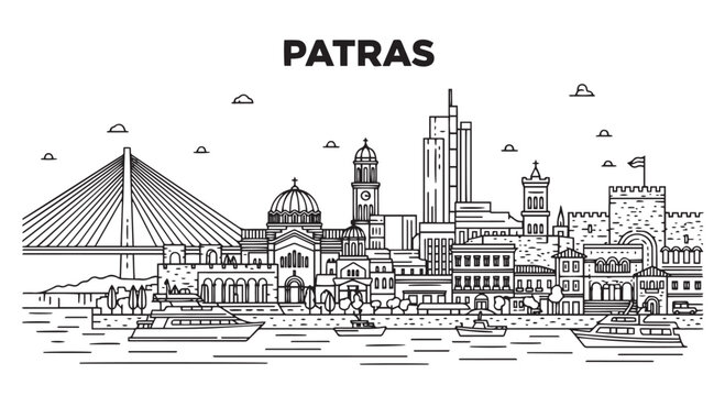 Patras City Skyline Illustration