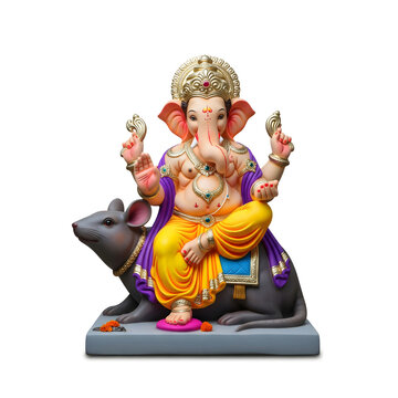 AI Generated Illustration for Happy Ganesh Chaturthi Festival for Invitation, Poster, Social Media Post Design Background