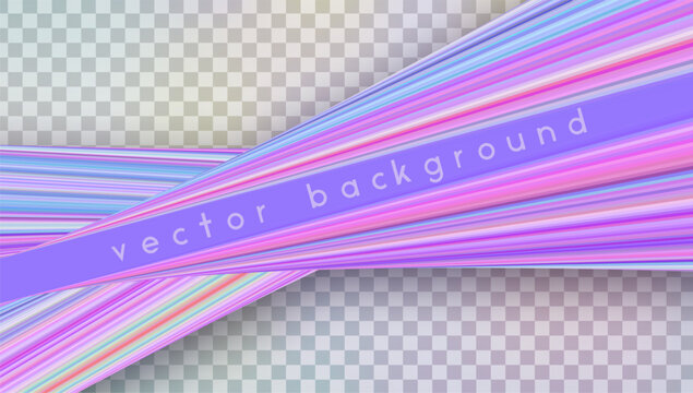 3d Pastel Stripes Background. Abstract Pink, Yellow And Blue Pattern With Gradient Diagonal Lines. Geometric Vector Design. Bright Lollipop Wall. Motion Effect. Colorful 3d Pastel Stripes.