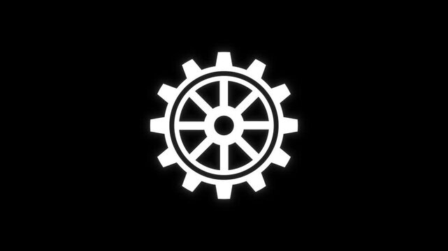 Rotating Mechanical Gear Wheel Representing Industrial Process And Automation on Black Background