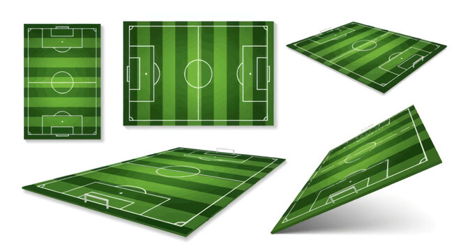Soccer fields in various orientations and layouts are displayed