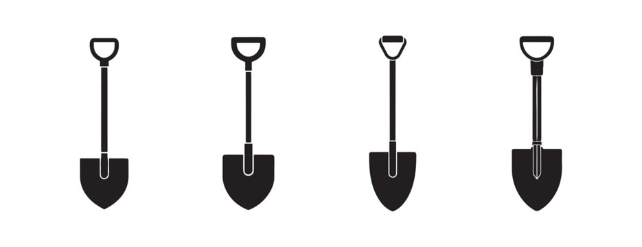 shovels including round square pointed and flat blades ideal for gardening construction and digging tasks isolated on transparent background