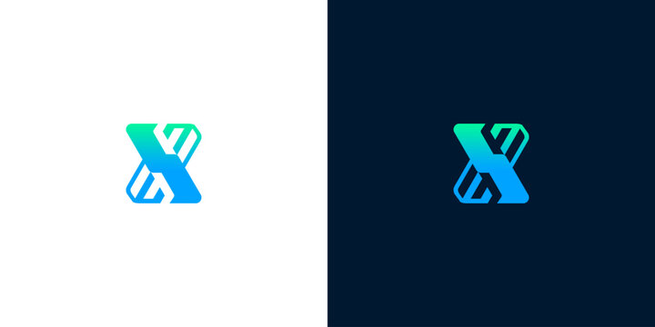 Modern Gradient Letter X Logo Concept Featuring Stylized Geometric Typography for Corporate Branding and Tech Startup Identity