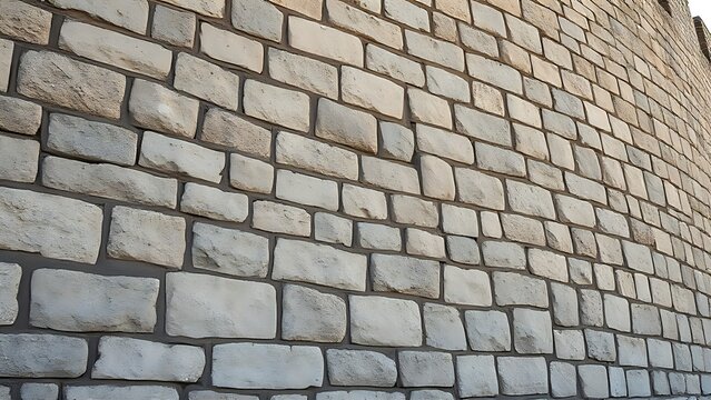 Massive medieval castle stone wall with thick masonry and a rough textured surface.