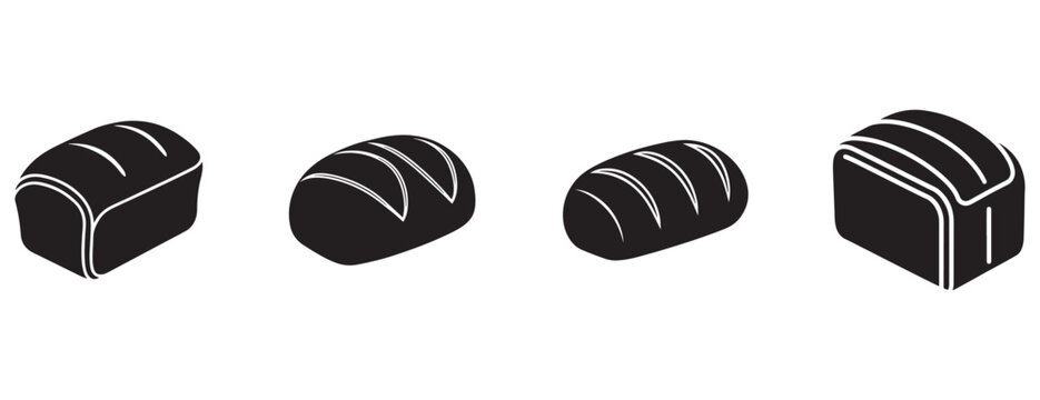 Freshly baked bread loaves in various shapes and sizes perfect for sandwiches toast or simply enjoying with butter isolated on transparent background