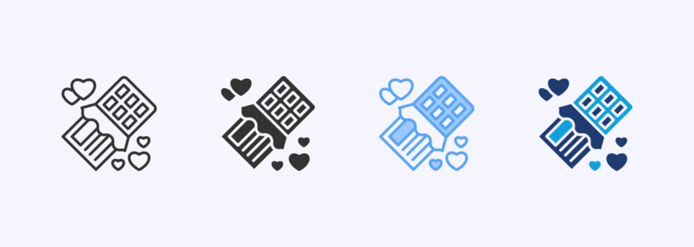Chocolate Icon Set Multiple Style Collection Vector Illustration