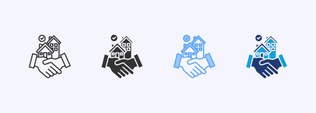 Partnership Icon Set Multiple Style Collection Vector Illustration