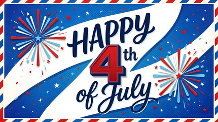 Obraz premium Happy 4th of July Patriotic Celebration Background with American Theme