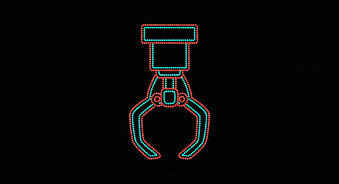 Colorful claw machine outline illustration design.