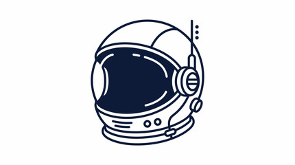 Fototapeta premium Astronaut helmet with microphone on head illustration