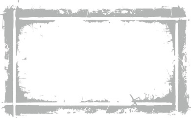 Fototapeta premium Gray grunge frame border with white background
