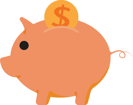 Piggy bank icon, symbolizing saving, financial growth, and investment