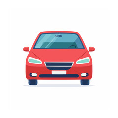 Fototapeta premium Red 3D render of a modern car front view