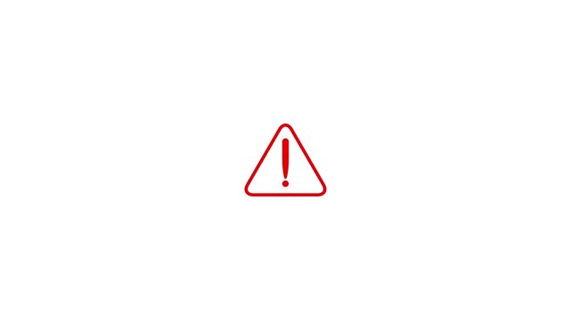 Animated by Exclamation mark signs.Warning caution sign icon animation.