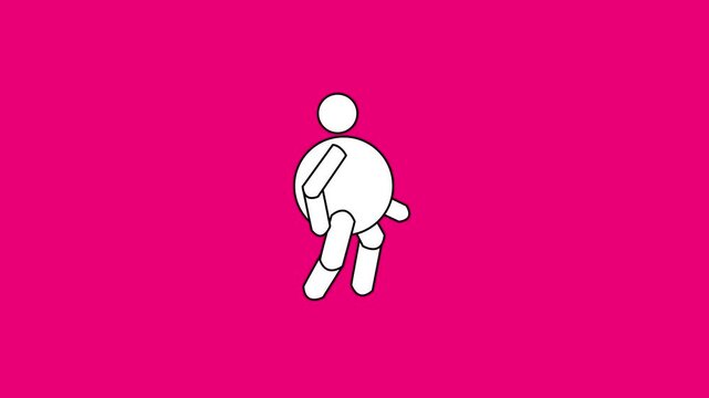 Animated by walking man icon.Man walking with natural motion animation.