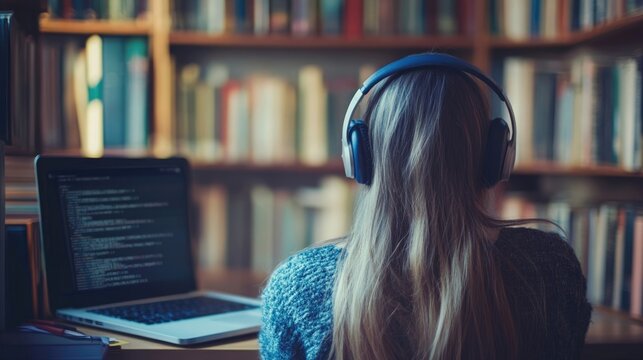 E-learning concept featuring online study and training with digital tools for remote education