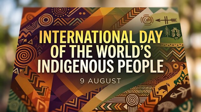 Colorful indigenous patterns celebrating international day of the worlds native people on august ninth