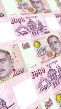 Singapore One Thousand Dollar Premium Money Background Finance Banking Design