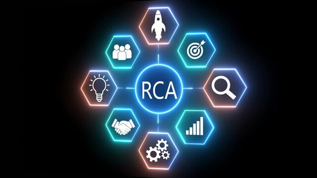 Root Cause Analysis Concept on the transparent background. Represents finding the root cause of the problem, solving the organization's problems to make it sustainable. Idea of analysis .HD video 