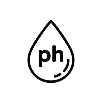 PH indicator Drop. A symbolic icon representing the measurement of acidity or alkalinity. chemical test, liquid sample, scientific symbol.