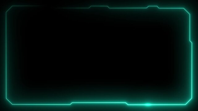 Futuristic digital HUD cyber frame technology for video overlay templates.Digital HUD futuristic motion graphic element cyber generated background. security hologram frame border.HD video animation.