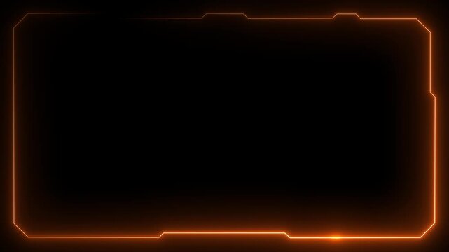 Futuristic digital HUD cyber frame technology for video overlay templates.Digital HUD futuristic motion graphic element cyber generated background. security hologram frame border.HD video animation.