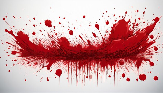 blood splatter on a white background showcasing vibrant red tones and chaotic patterns blood splatter on white background