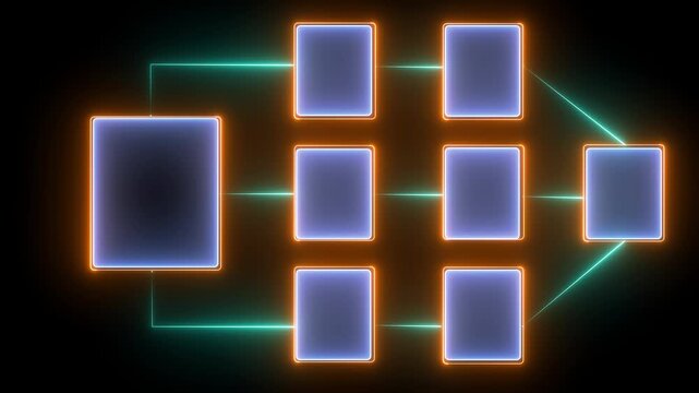 Workflow automation and business process mapping idea on the transparent background. Representing workflow automated, process planning, business flow, system optimization. HD video animation