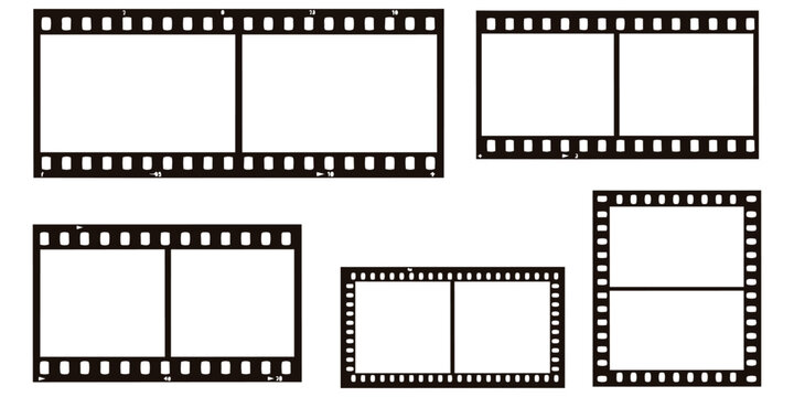Film Strip Frame Template Collection Featuring Retro Photography Borders Cinema Negative Slides Movie Reel Layouts and Creative Design Elements for Print Media Digital Content and Visual Projects