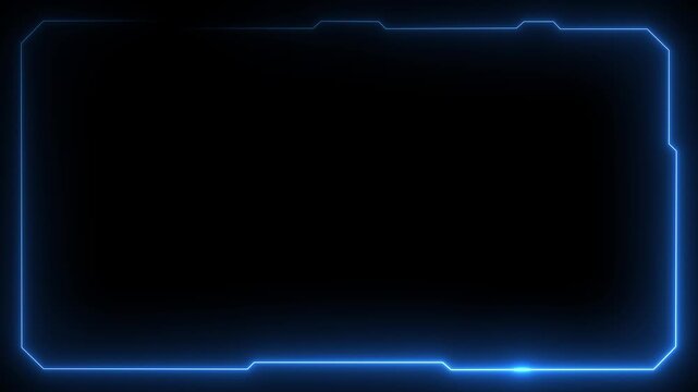 Futuristic digital HUD cyber frame technology for video overlay templates.Digital HUD futuristic motion graphic element cyber generated background. security hologram frame border.HD video animation.