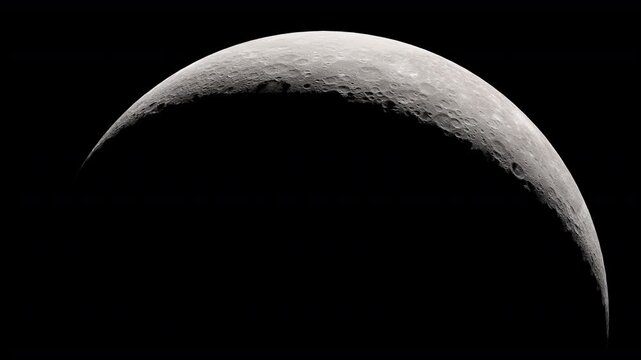 Cinematic intro of the moon backlit with a smooth movement.