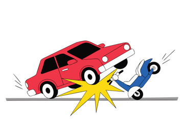 Naklejka premium Car repair and electric vehicle charging station with mechanic and cars,