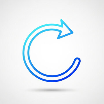 Circular refresh or reload arrow icon with gradient effect circular rotation gradient interface direction movement progress arrowhead