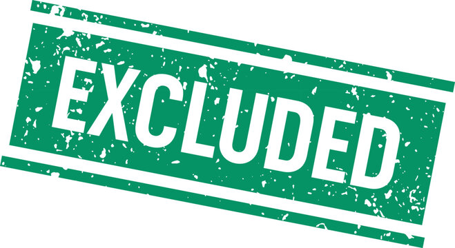 Green excluded stamp on white background rejection symbol isolated vector illustration