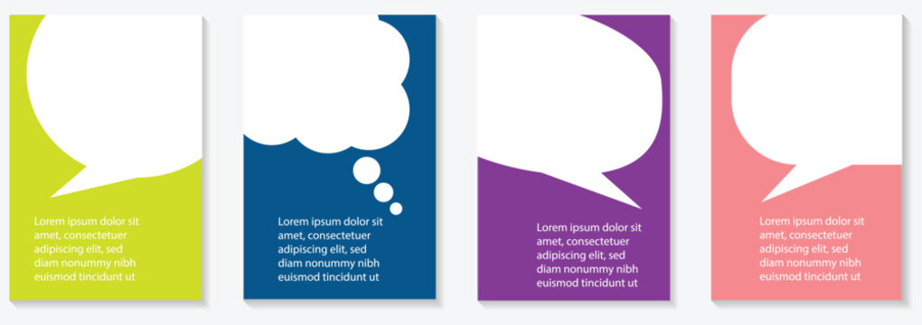 Quote speech bubble blank templates set.  Set of speech bubble quotes template. Quote box speech bubble testimonial design