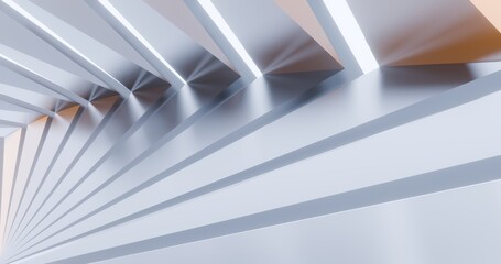 Fototapeta premium Abstract architecture background geometric shapes in design interior 3d render
