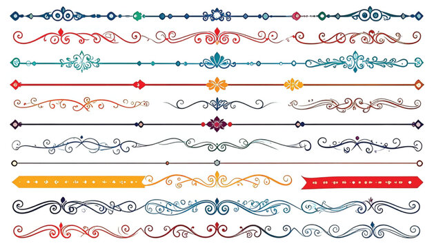 Collection of ornate decorative lines.